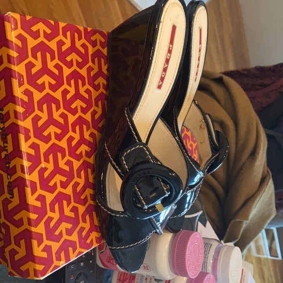 Prada Patent Leather Slides with buckle. Like NEW!!! - Picture 2 of 6